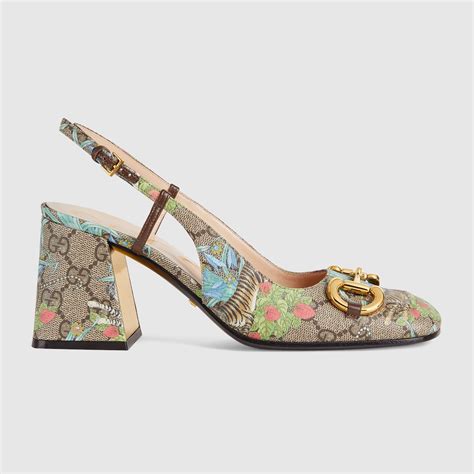 gucci tiger embelished heels